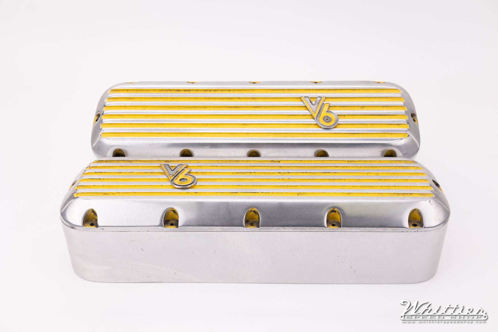 Used 2-Piece V6 Yellow Finned Valve Covers